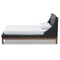 Baxton Studio Louvain Grey Upholstered Walnut-Finished Twin Sized Platform Bed 146-8153 - alternate 6
